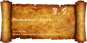 Neuhauser Ivonn névjegykártya